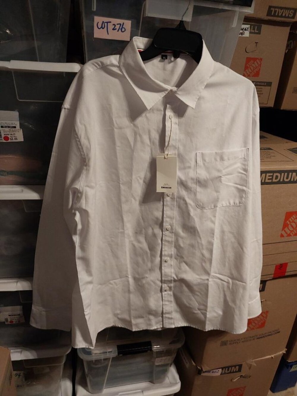 NEW ! Men Shtexus Long Sleeve Button-Down Shirt White Size XL